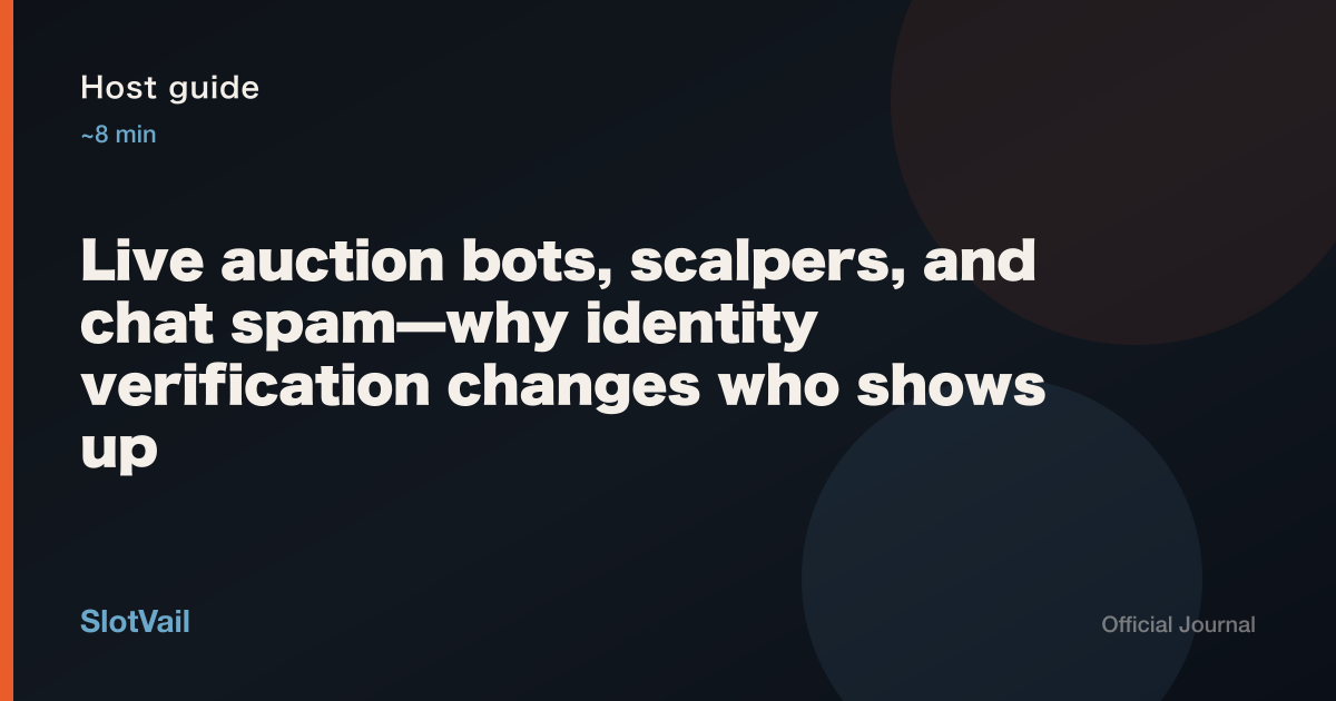 Host guide: identity verification against bots and spam in live auctions
